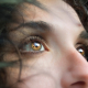 zoomed photo of eyes