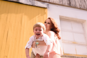 happy mother and child